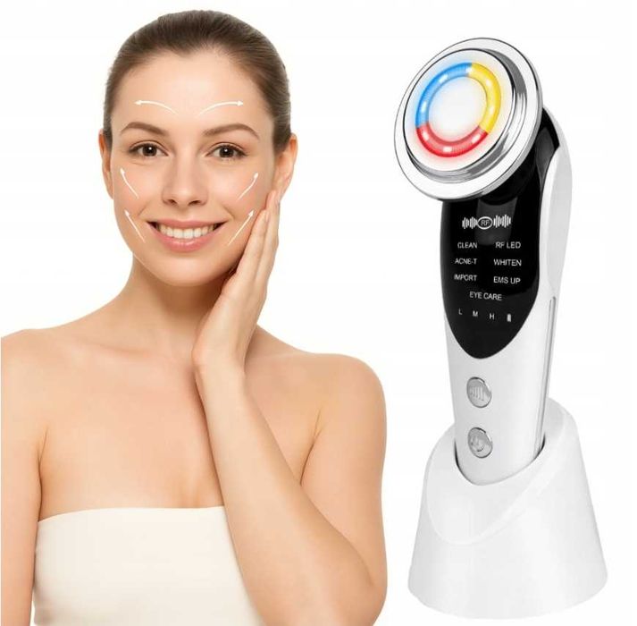 Mezoterapia Bezigłowa 7w1 Masażer do Twarzy EMS Lifting LED + GRATIS