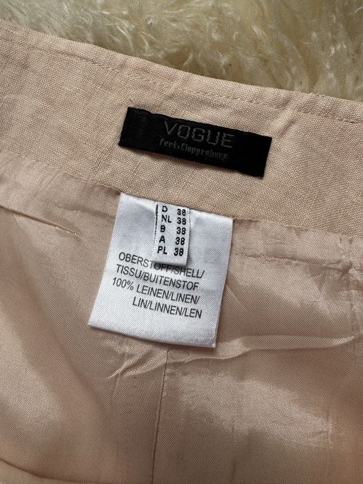 Vogue Spodnica damska lniana w morelowym kolorze r. 38