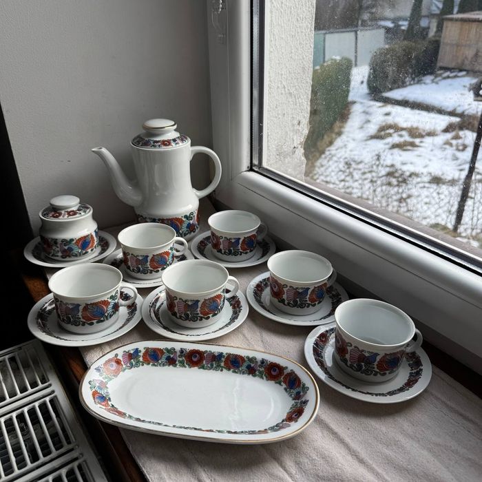 Serwis herbaciany Wawel Folk Porcelana PRL
