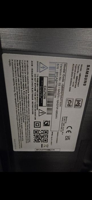 Telewizor QE85Q70AATXXH  uszkodzony