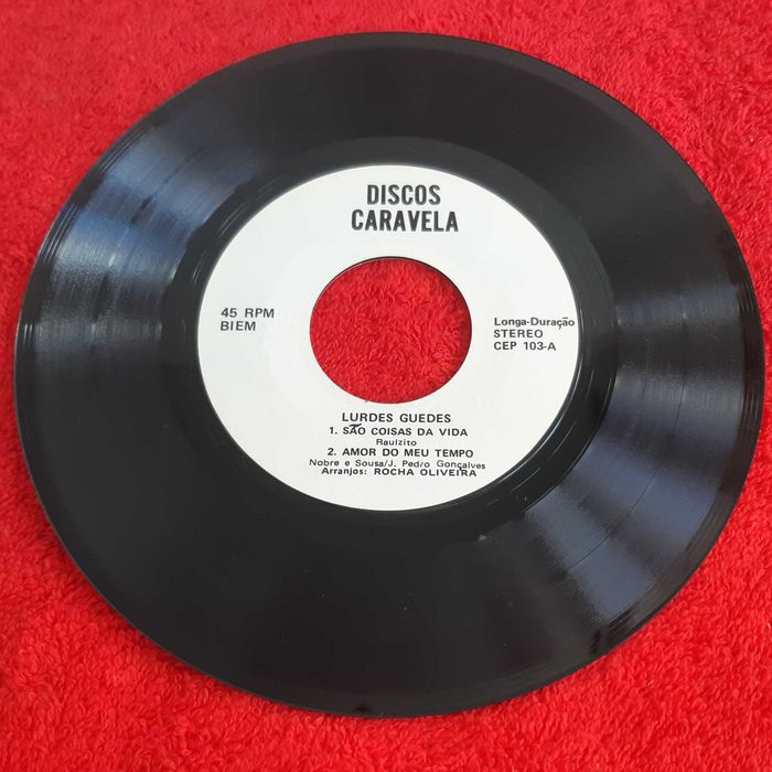 Disco Vinil Single EP Lourdes Guedes c/ dedicatória Autografada