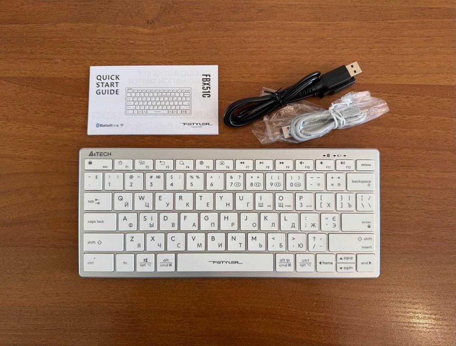 Бездротова Клавіатура A4Tech FBX51C Wireless White