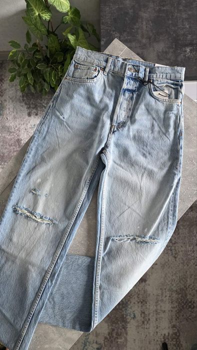 Голубі прямі джинси Zara нова колекція джинсы Зара светлые голубые