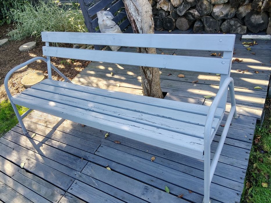 Ławka drewniano metalowe