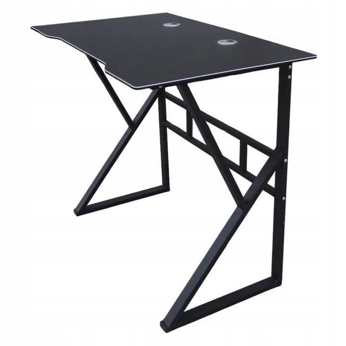Biurko gamingowe czarne 100x60 z otworem na kable