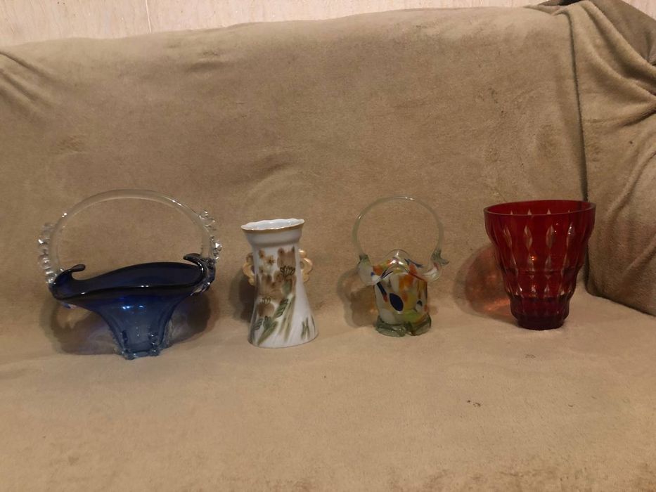 Вазы, хрустальные вазы, корзинки