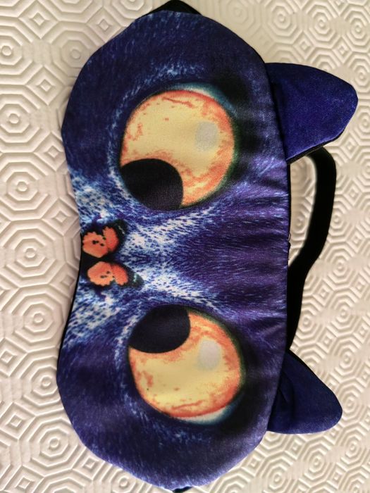 Máscara de olhos para dormir/viagem, Gato
