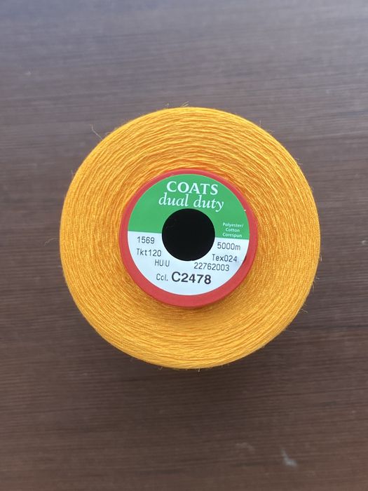 Нитки Coats Dual Duty жовті, 5000 м