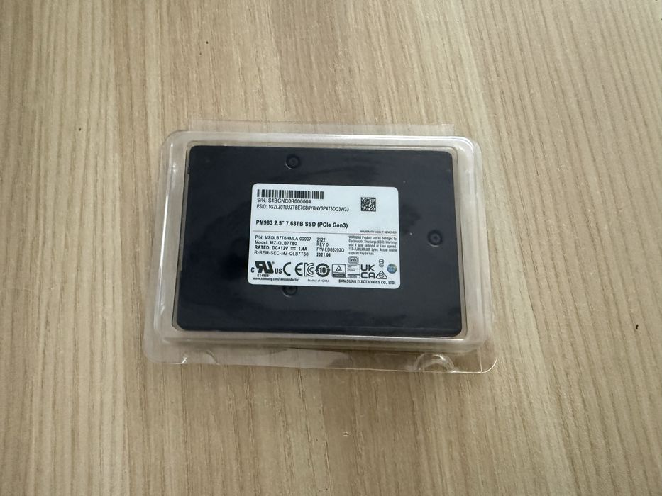 Uszkodzony Dysk SSD SAMSUNG PM983 2.5” 7.68TB PCIe Gen3