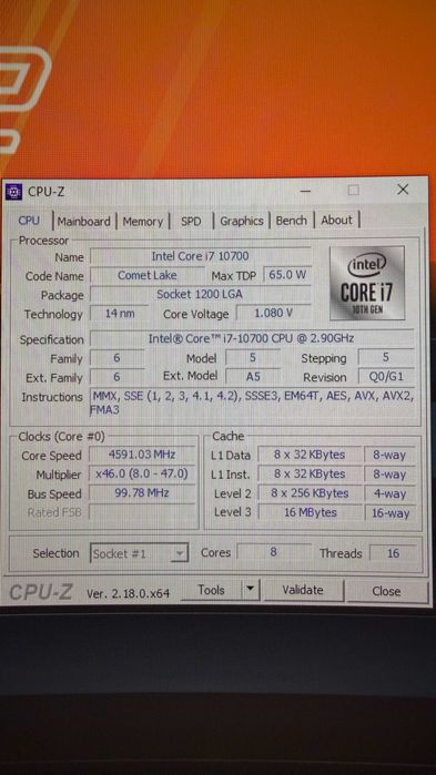 Intel i7-10700 + ASUS H410M-K + Cooler Intel