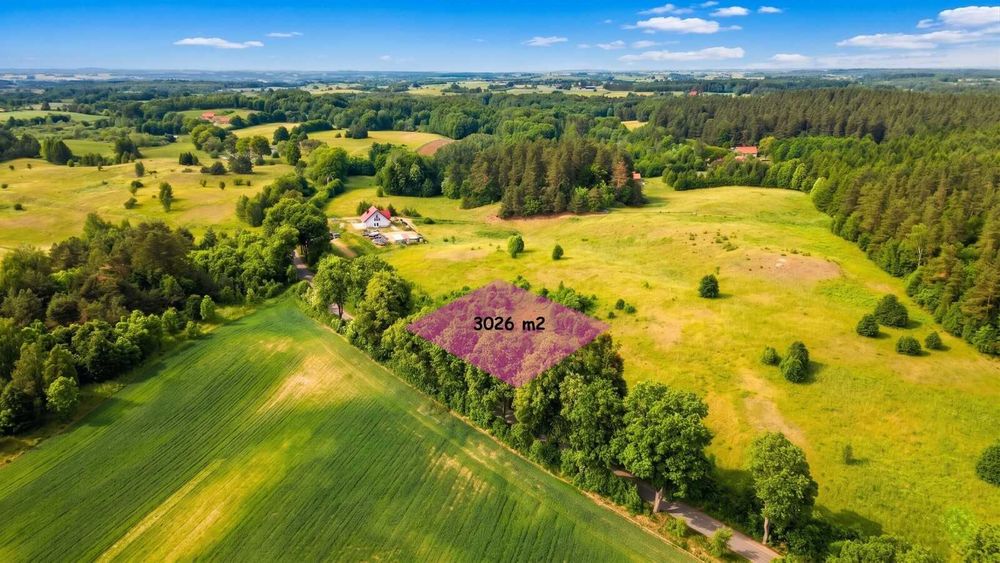 Działka 3026 m² Pupki – blisko lasu