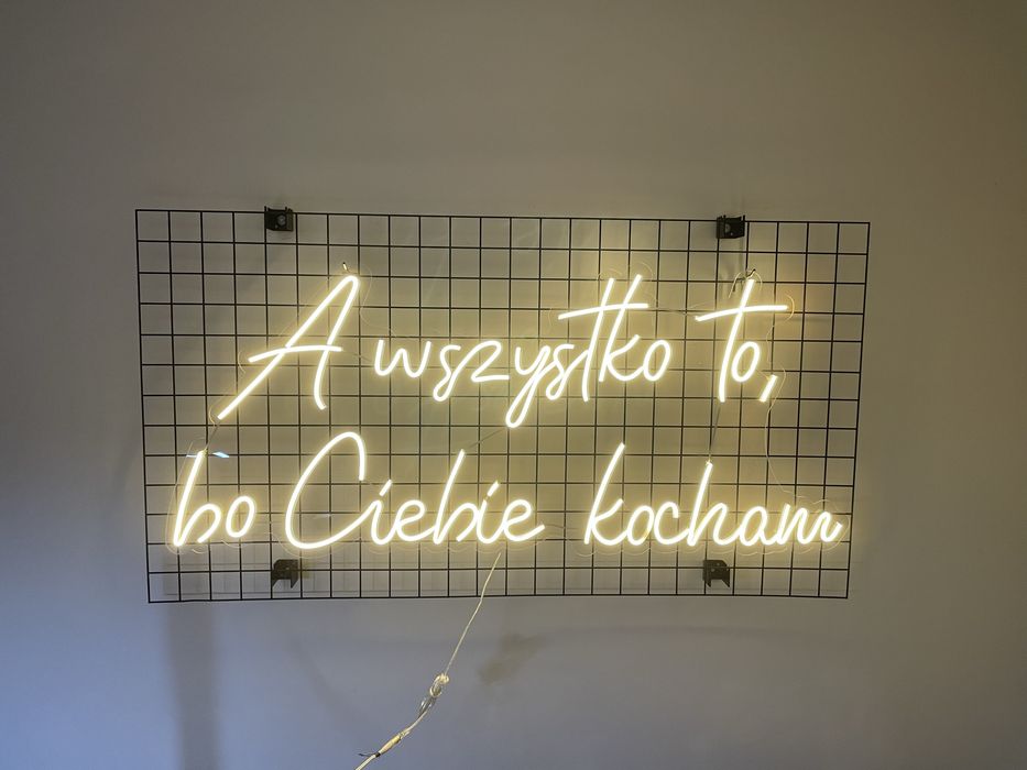 Napis LED - A wszystko to bo Ciebie kocham neon ślubny
