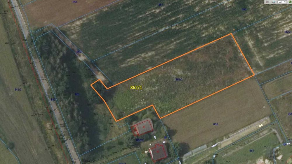 Dwie działki budowlane 34,27 ar oraz 11,51 ar  Wołowice blisko Krakowa