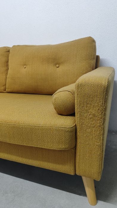 Sofá Fixo Tatum – Amarelo / Amarelo-Dourado