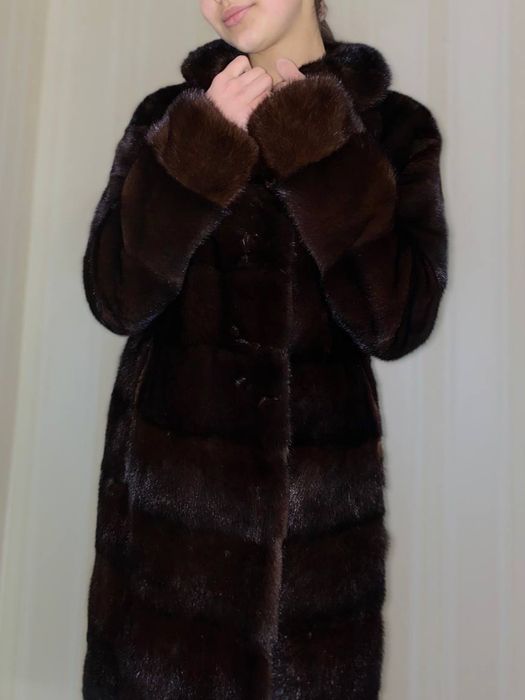 Натуральна шуба норкова поперечна