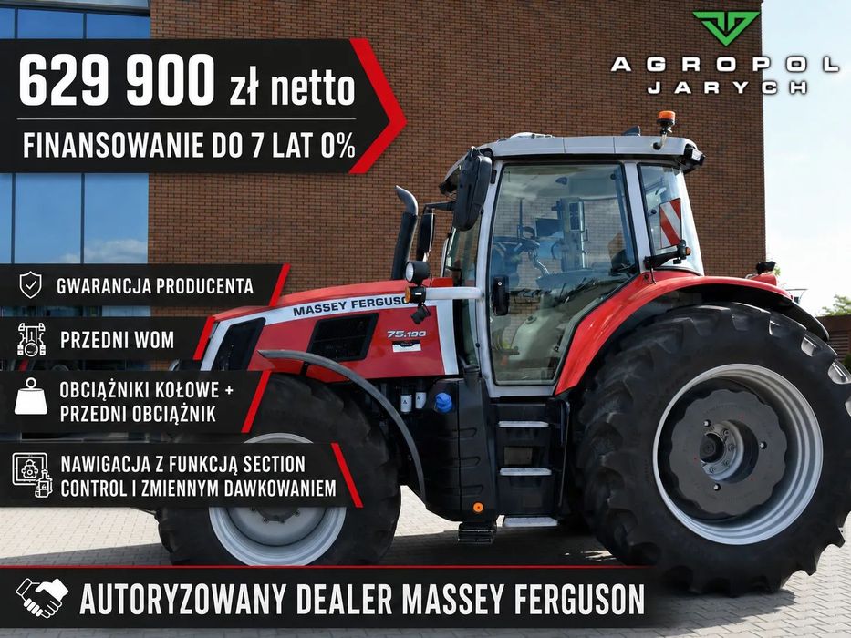 Massey Ferguson MF 7S.190 DYNA-VT EXCLUSIVE DEMO  FINANSOWANIE 7 LAT 0%! Nawigacja! Przedni WOM! Obciążniki