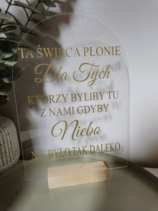 Tabliczka weselna ta świeca płonie