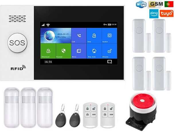 Alarme Casa/Loja Tuya sem fios SOS/GSM/WiFi Android/iOS (NOVO)