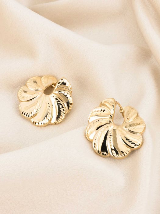 Złote kolczyki 585 duże kwiaty