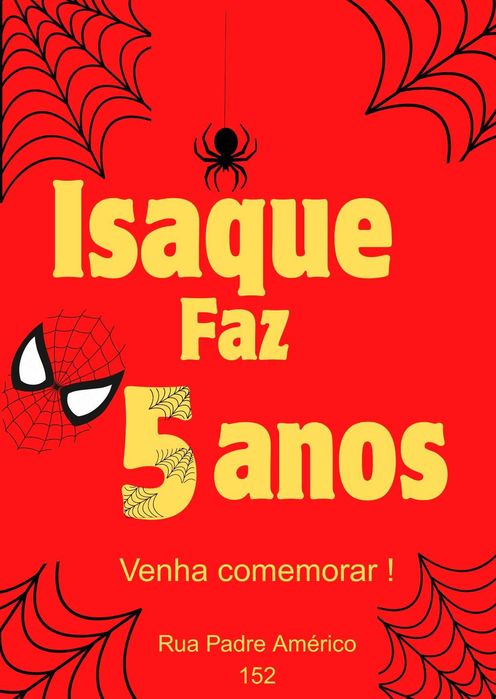 Convites digital infantil para aniversário.