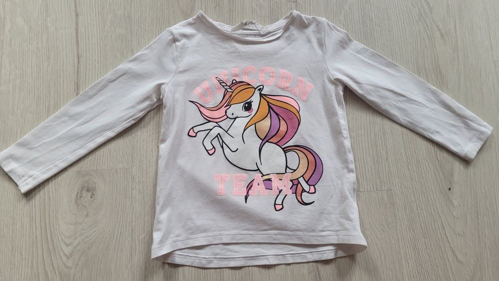 Bluzka H&M, Unicorn Team.Jednorożec.Rozm 98.