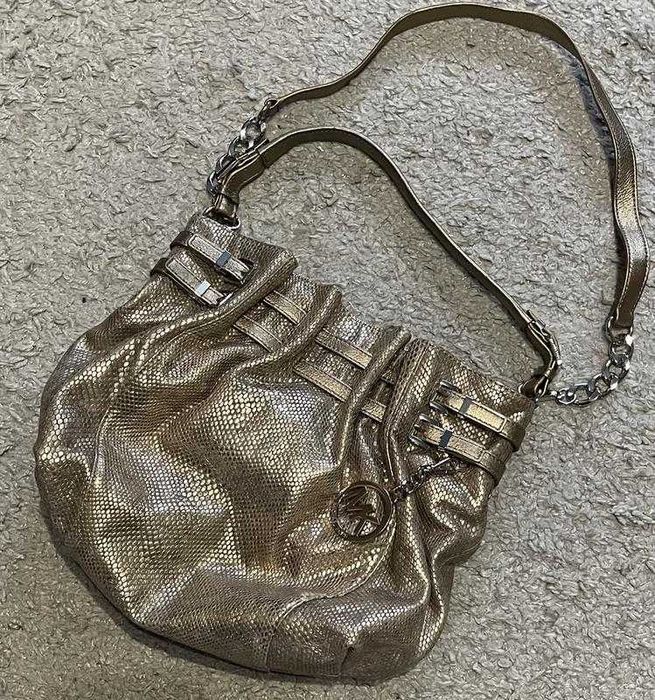 Оригінал.фірмова, шкірна, срібляста сумка michael kors