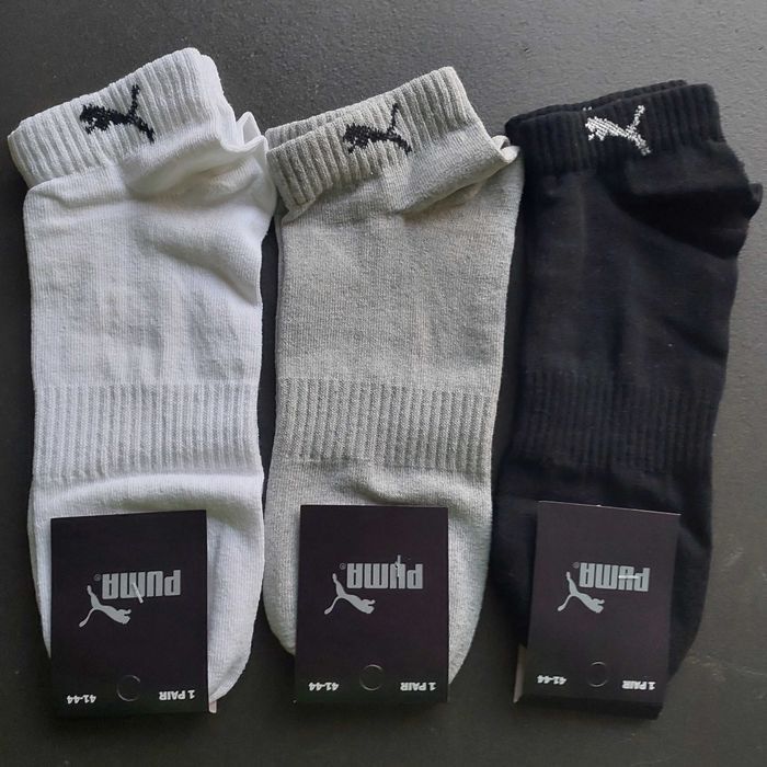 Низькі/короткі шкарпетки/носки Пума - білі/сірі/чорні чоловічі Nike, Adidas
