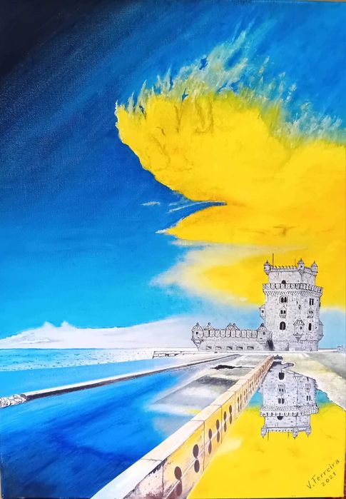 Quadro - Torre e os seus reflexos