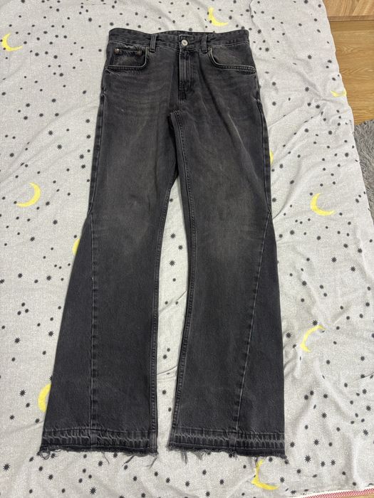 zara flared jeans black washed