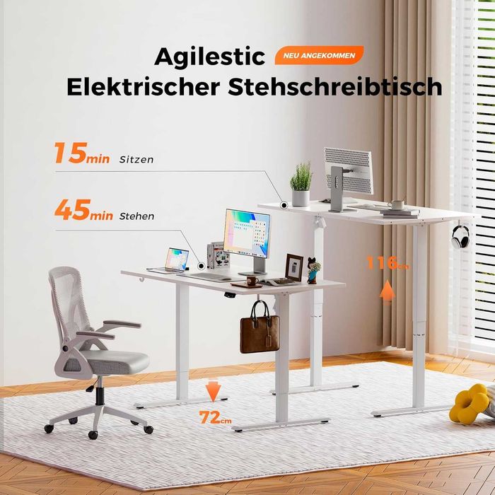 Nowe elektryczne biurko / stół / blat / 80x180CM / AGILESTIC !A3435!