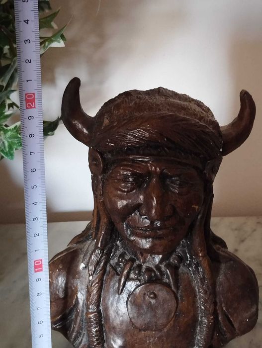 Escultura Busto Indígena Chef Índio Gesso
