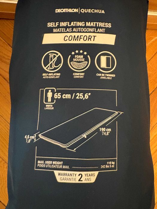 (2x) Mata samopompująca Quechua Basic 65