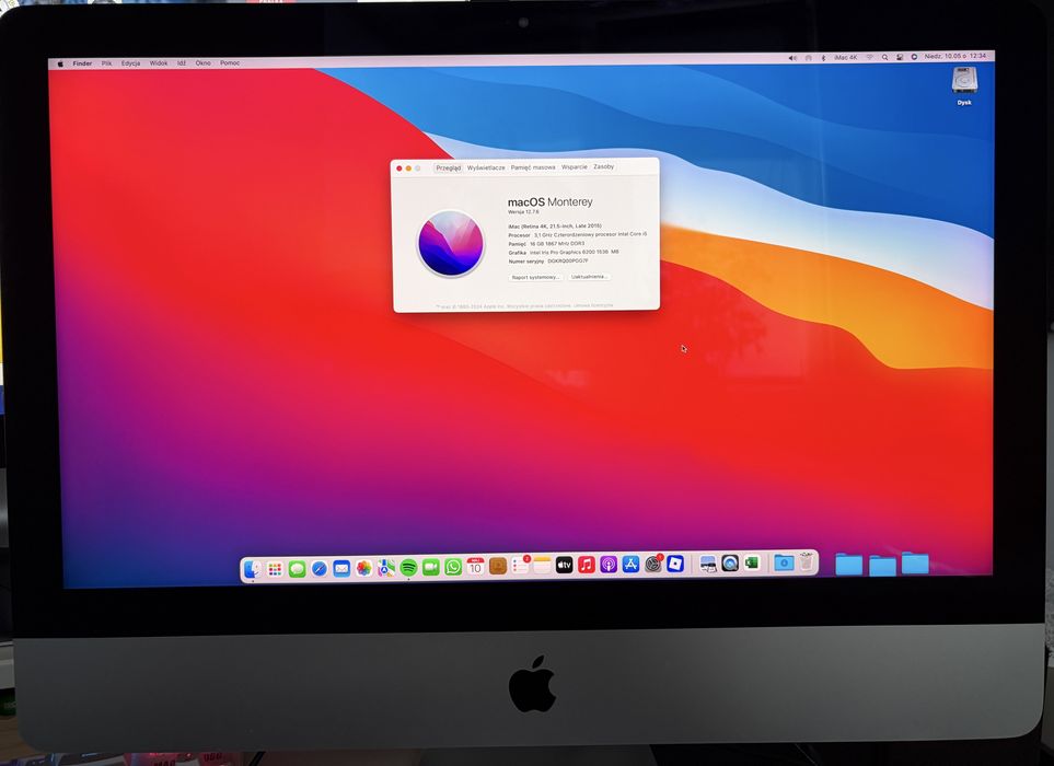 iMac AIO Apple A1418 matryca 4K 2015 rok