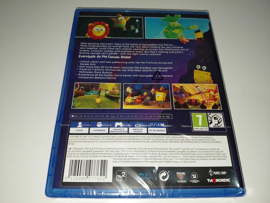 ps4 SPONGEBOB SQUAREPANTS the COSMIC SHAKE , mówią po polsku nowa!