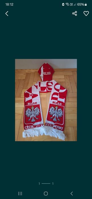 Zestaw kibica czapka i szalik Polska