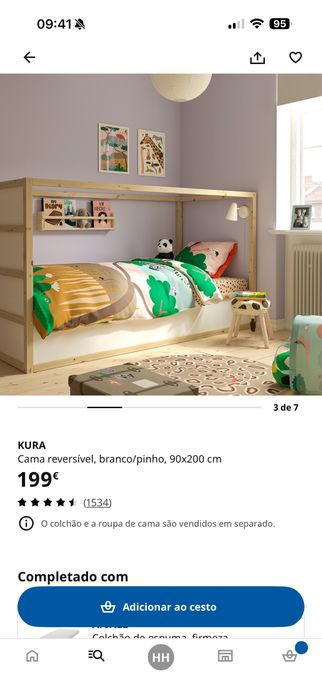 Cama infantil com colchao e dossel