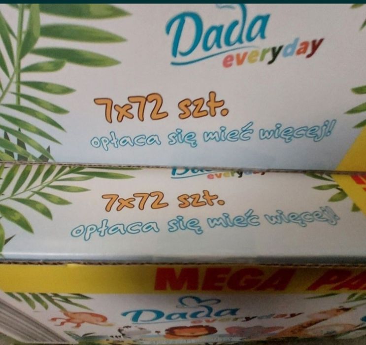 1zł Wysyłka Mega Paka Chusteczek DADA Everyday 7op. Karton Zielone NOW