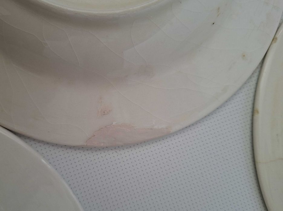 4 Pratos Sopa vintage, com padrão Cavalinho cor azul, Fábrica Sacavém