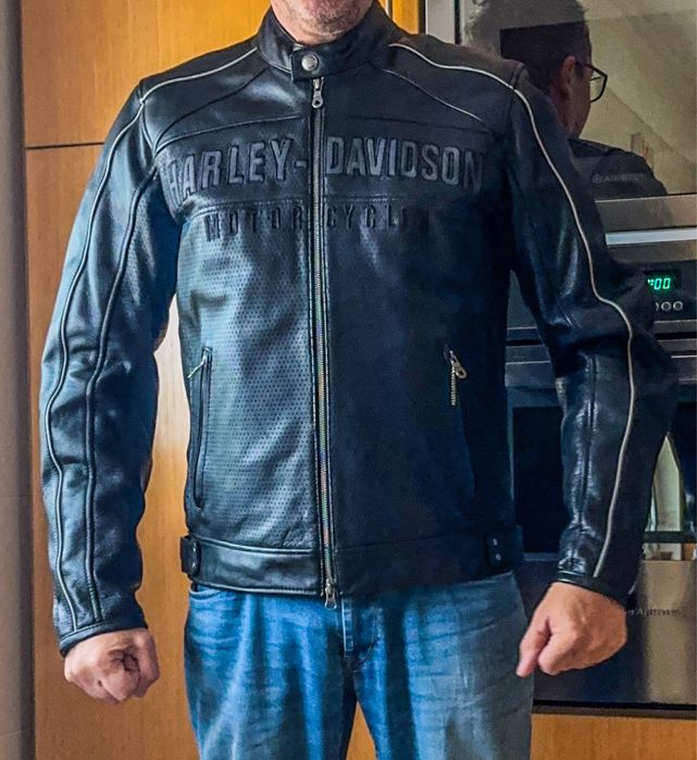 Blusão Harley Davidson M Como Novo Couro