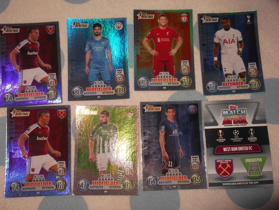 Cartas da  Match Attax da Topps