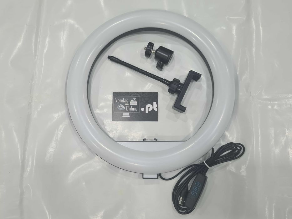 Anel de Luz LED 30cm Cores Ring Light Selfies Videochamadas Youtuber
