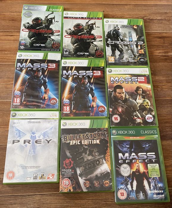 Xbox 360: GTA San Andreas Mafia Hitman Saboteur RDR GOTY Remember Me, Crysis FarCry Tomb Raider Mass Effect Prey Metal Gear Solid Dead Space Dark