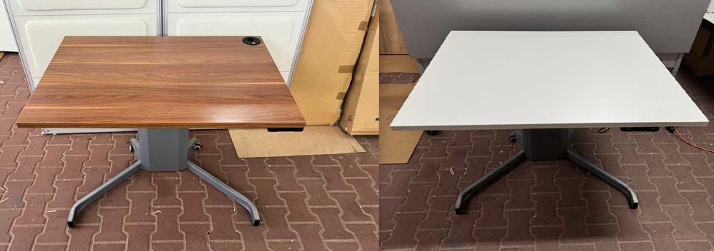 Biurko z elektryczną regulacją wysokości ConSet Dania białe drewno