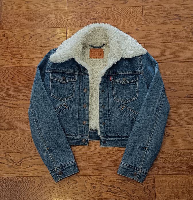 Sherpa Levi's Trucker Kurtka Jeans Oryginalna Miś Ocieplana