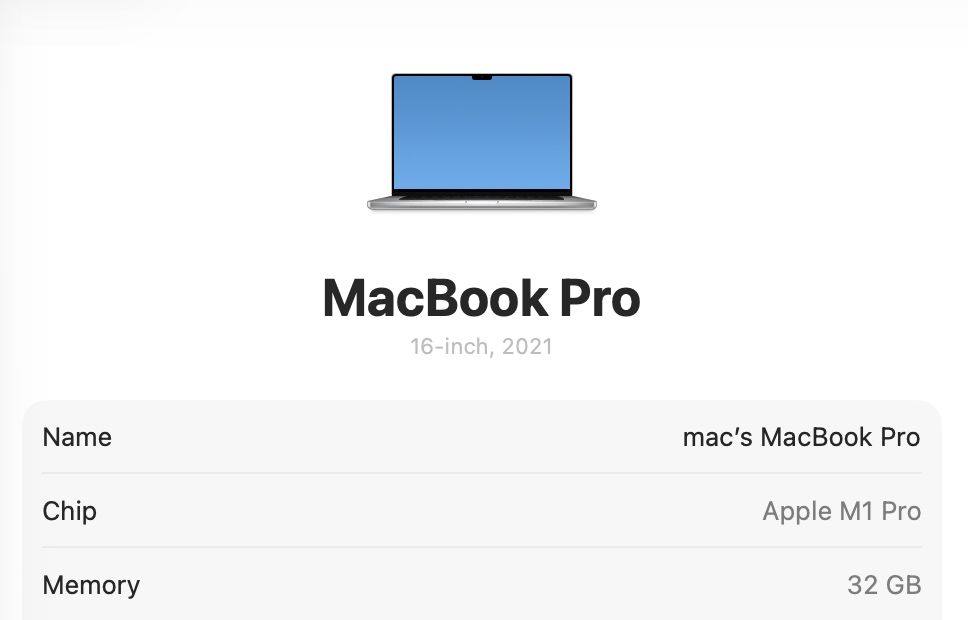 MacBook Pro 16 2021 32GB RAM 512GB SSD Silver 88%