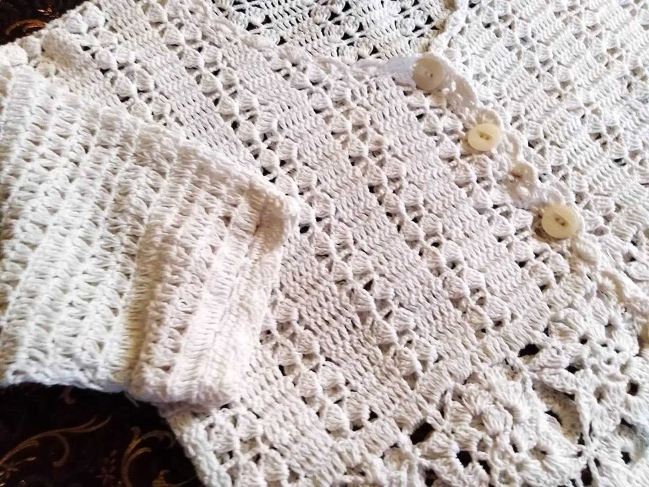 Ażurowa bluzeczka bolerko z krótkim rękawem L/XL