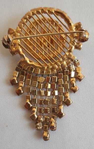 Брошь винтажная металл Водопад 11 струй ЧССР