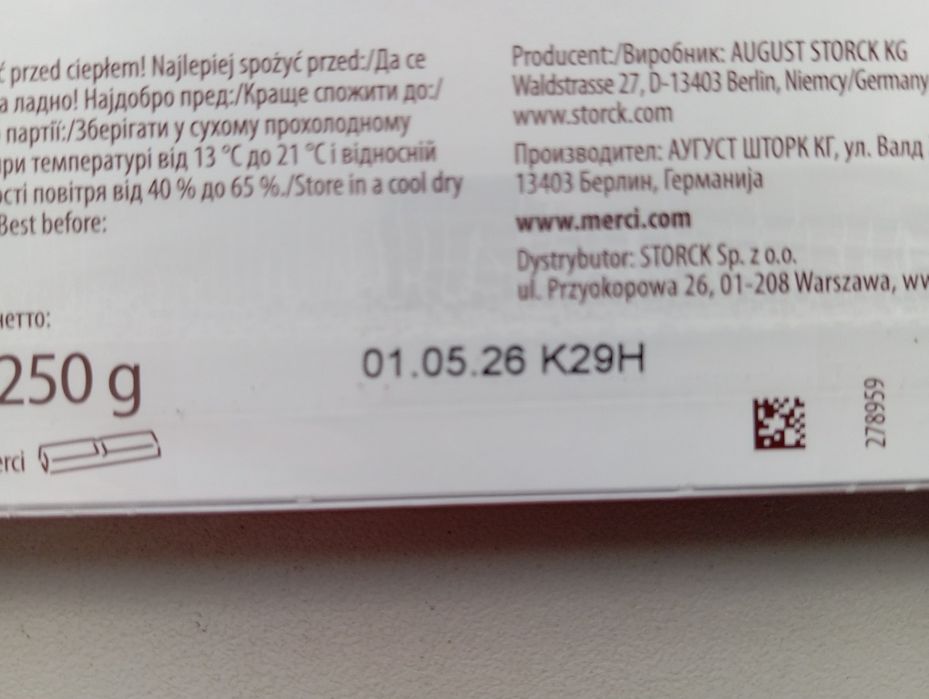 Bombonierka Czekoladki Merci Finest Selection 250 g 10 szt.