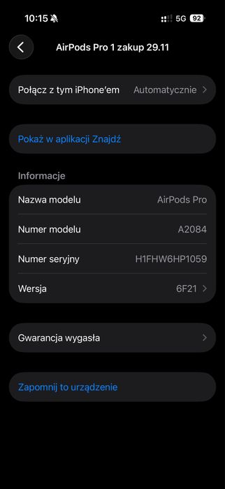 Airpods Pro 1 model a2190