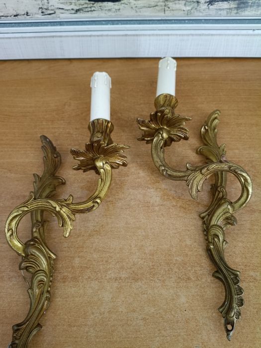 Para dekoracyjnych kinkietów w stylu rococo – 35 cm